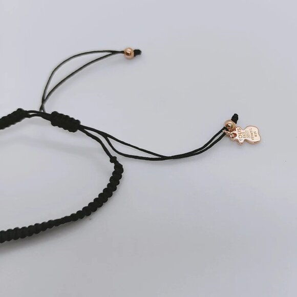 TOUS Bracelet Rose Vermeil Silver Super Power Bracelet with Cord and Turquoise - Picture 7 of 10